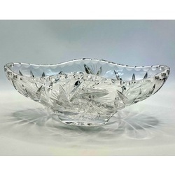 Crystal Salad Bowl. High Content. Hand Carved 