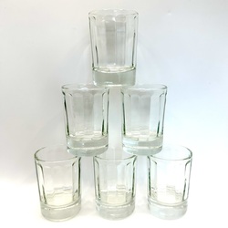 Vodka shot glasses 6 pieces made of thick glass. Modern