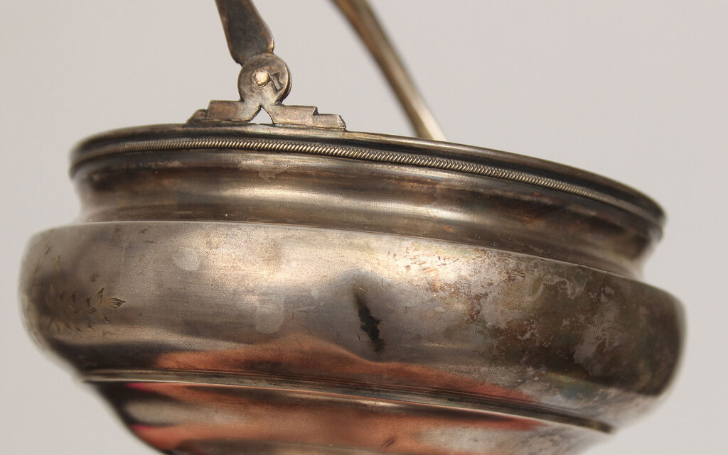 Silver sugar bowl