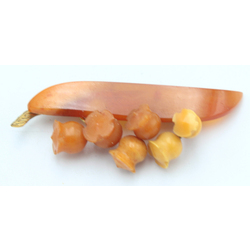 Natural amber brooch