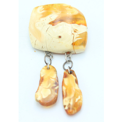 Natural Baltic amber brooch 