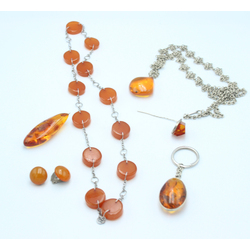 A set of various amber products