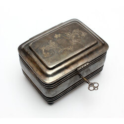 Silver plated chest with key