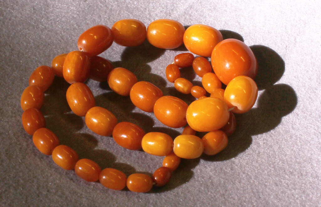 100% Natural Baltic amber beads 63 years old