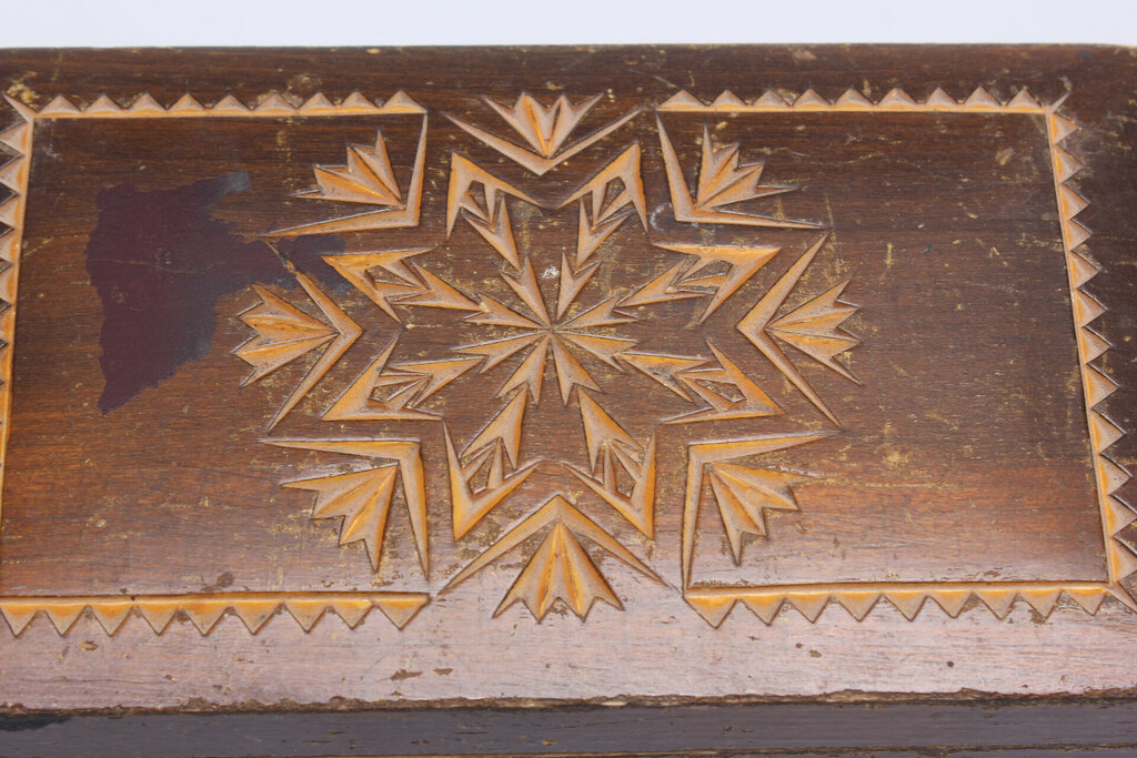 Wooden chest with inlays