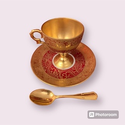 coffee duo ROCAL, LIMOGES gold inlays