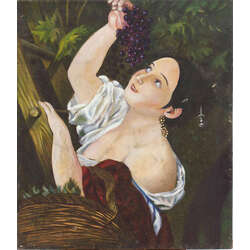 Woman with grapes