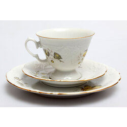 Porcelain cup trio Tea rose