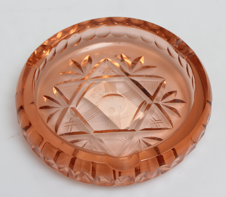 Iļguciems glass ashtray with the Star of David