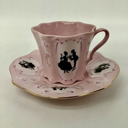  Coffee pair from pink porcelain 