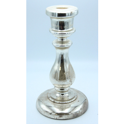 Silver-plated glass candlestick 