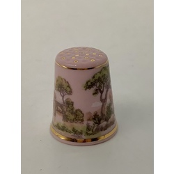 Pink porcelain thimble. Bohemia.