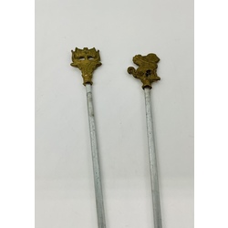 2 antique skewers for game and shashlik