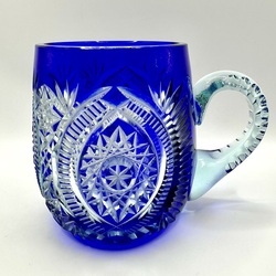 Nachtmann, Handmade Beer Mug Made of Crystal with Cobalt Addition 