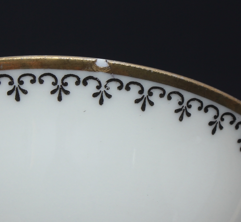 Two porcelain cups with saucers (for two people)