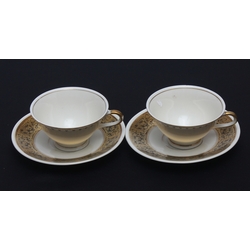 Two porcelain cups with saucers (for two people)