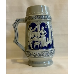  Large beer mug Sitzendorf with relief scenes from the life of brewers. Bavaria