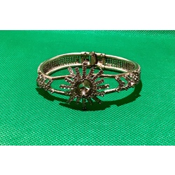 Antique bracelet with rhinestones and antique closing mechanism. Art Deco. Bohemia.