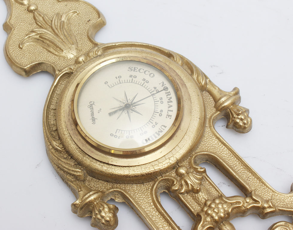 Bronze barometer/thermometer/clock