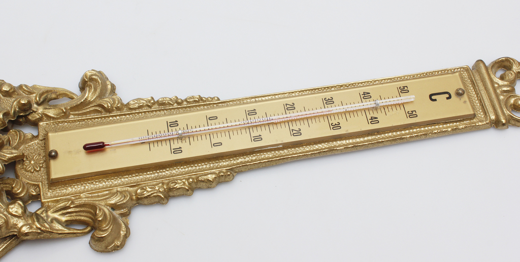 Bronze barometer/thermometer/clock