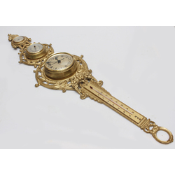 Bronze barometer/thermometer/clock