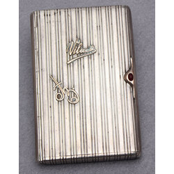 Silver cigarette holder with gold inlays