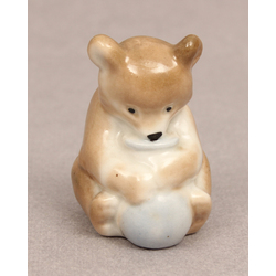 Porcelain figurine Bear with a pot of honey