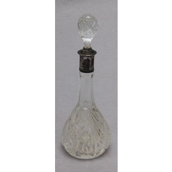 Glass decanter with silver finish