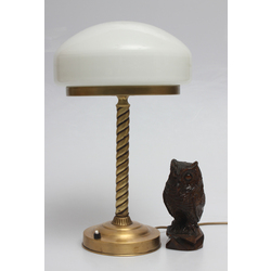 Electric lamp and oak figure 