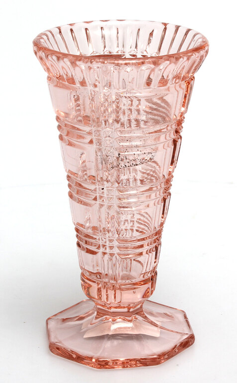 Art deco colored glass vase, Iļguciema glass factory