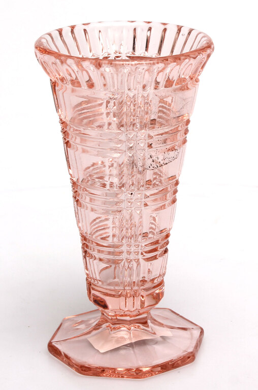 Art deco colored glass vase, Iļguciema glass factory