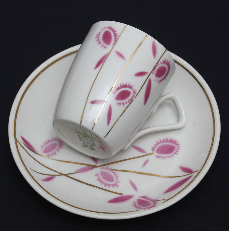 Espresso porcelain cup with saucer 