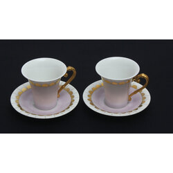 Porcelain espresso cup and saucer (for two)