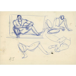 Studies before painting the scandalous portrait of Ojars Ābols. 1969