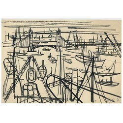 Port landscape. Leningrad. 20th century 50s.