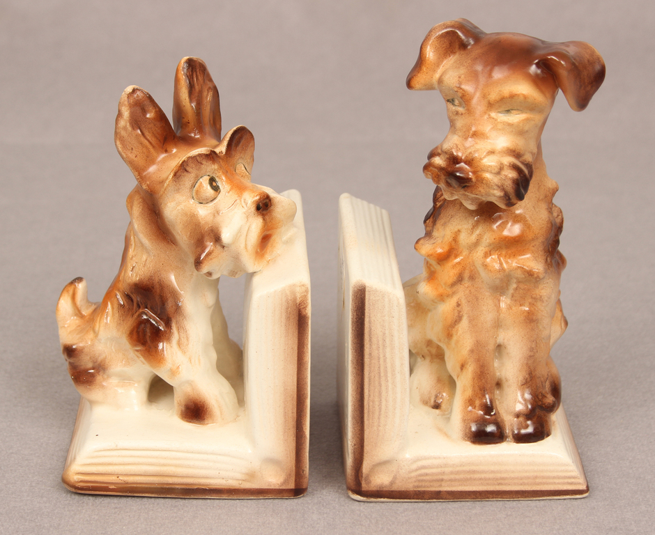 Porcelain book holders Dogs 2 pcs. 