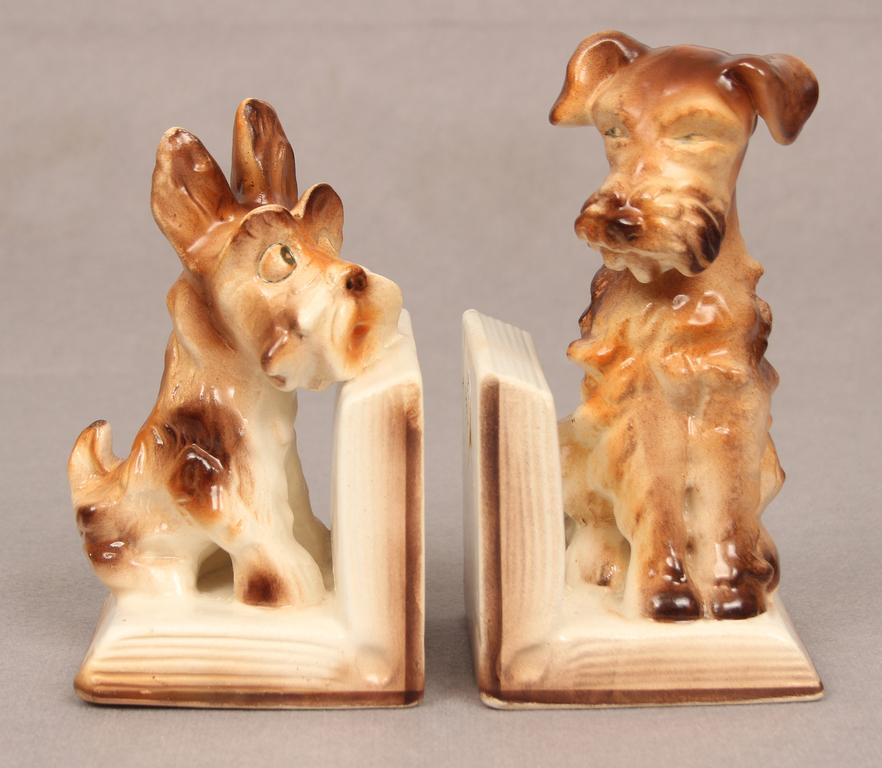 Porcelain book holders Dogs 2 pcs. 