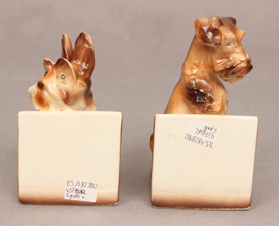 Porcelain book holders Dogs 2 pcs. 