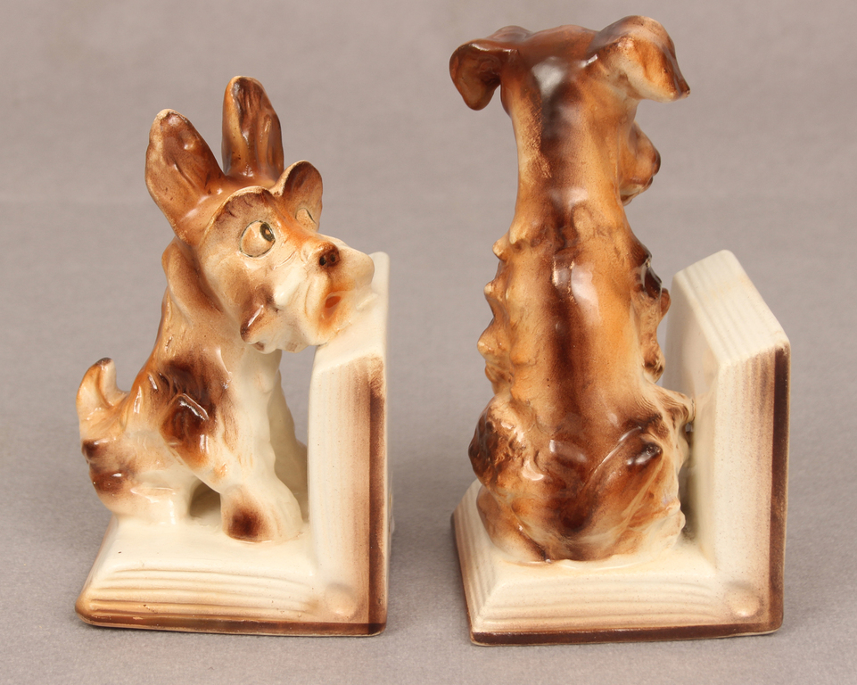 Porcelain book holders Dogs 2 pcs. 