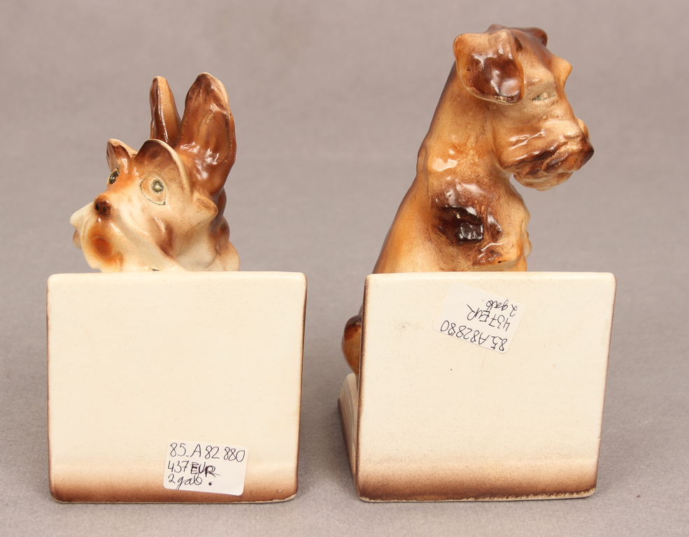 Porcelain book holders Dogs 2 pcs. 