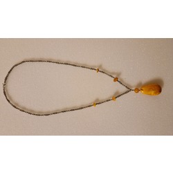 Necklace with amber pendant