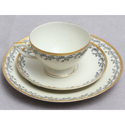 Kuznetsov porcelain trio - cup, saucer and plate 