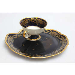 Porcelain cup with saucer-dessert dish