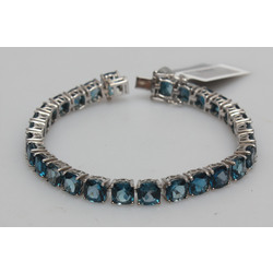 Silver bracelet with London blue topaz