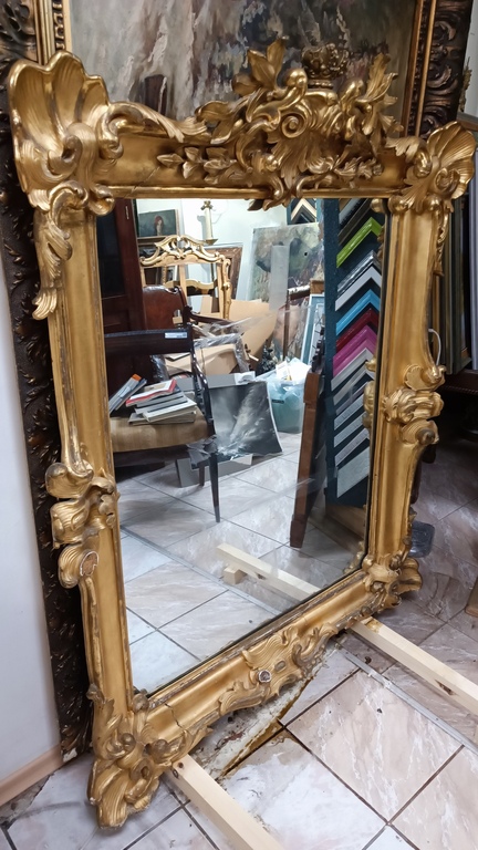 Gilded baroque style mirror