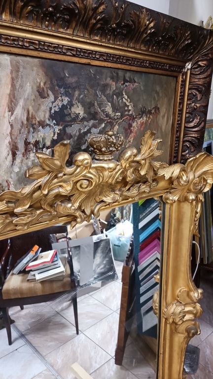 Gilded baroque style mirror