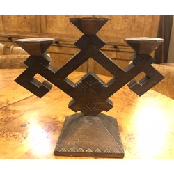 Oak candlestick with three branches 