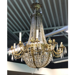 Elegant bronze chandelier with crystals