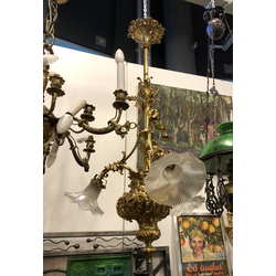 Baroque chandelier made of gilded bronze