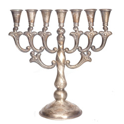 Jewish silver candlestick